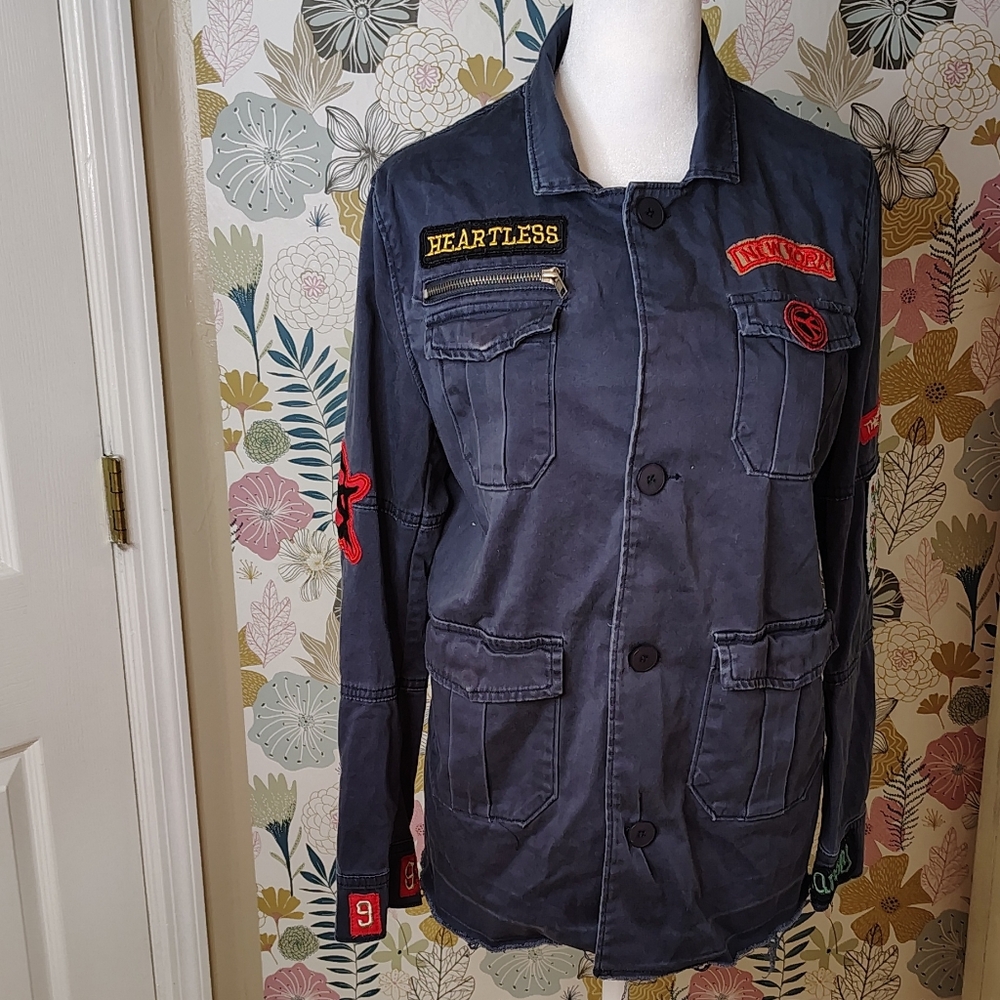 Elan Navy Patchwork Utility Jacket - image 2